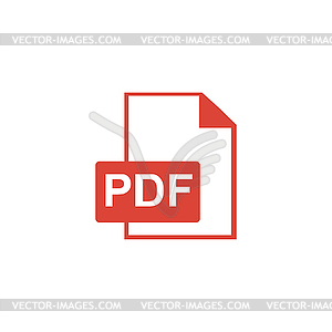 PDF icon. Flat design style - vector image