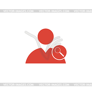 Magnifier - User icon - vector image