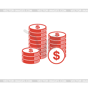 Stack of coins icon - vector image