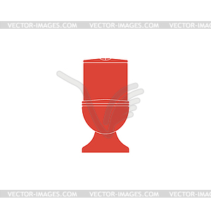 Toilet icon. Flat design style - vector clip art