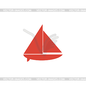 Boat black silhouette - vector clipart