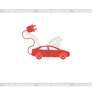 Electric car icon. Flat design style - vector clipart / vector image