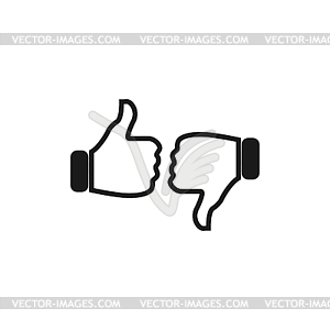 Thumb up icon, flat design - vector image