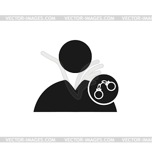 User icon, handcuffs icon - vector image