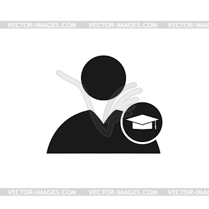 User icon Graduation cap - vector image