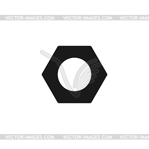 Nut flat icon - vector clipart