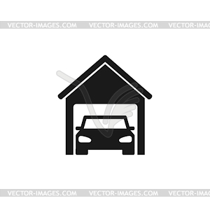 Car garage. Flat design style - royalty-free vector image