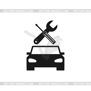 Car service icon - vector clip art