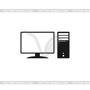 Computer icon. Flat design style - vector clip art