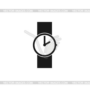 Wristwatch icon. Flat design style - vector image