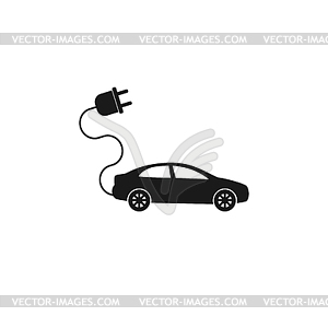 Electric car icon. Flat design style - vector image