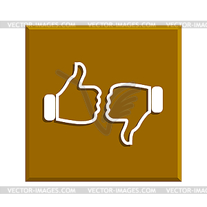 Thumb up icon, flat design - vector image