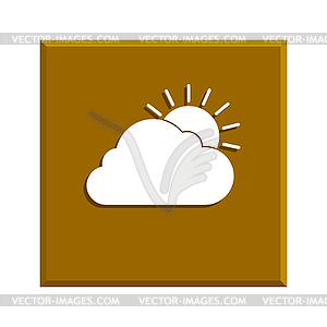 Sun cloud icon - vector clipart