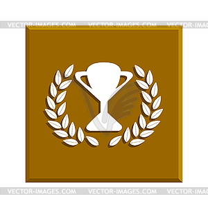 Trophy and awards icon . Flat design style.  - vector clip art