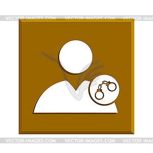 User icon, handcuffs icon - vector clipart