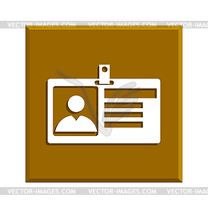 Identification card icon. Flat design style - vector image