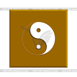 Yin Yang Symbol - Black and White  - vector clip art