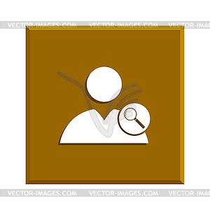 Magnifier - User icon - vector image