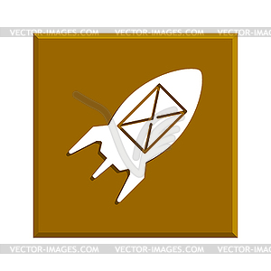 Rocket with an icon - vector EPS clipart