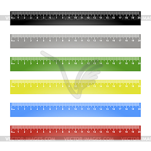 Colorful rulers. Flat design style - vector image