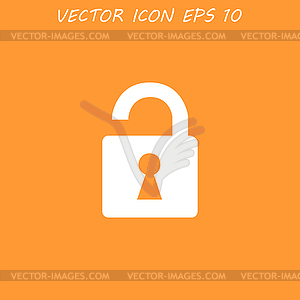Lock icon Flat design style - vector clip art