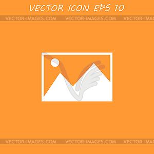 Photo picture web icon in flat style - vector image