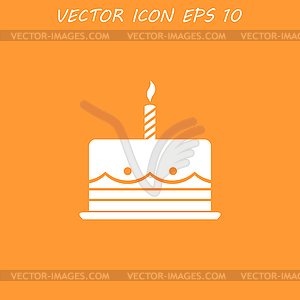 Birthday cake web icon - vector image