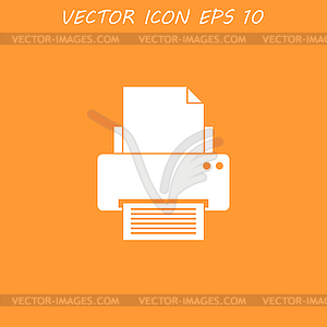 Print icon. Flat design style - vector clip art