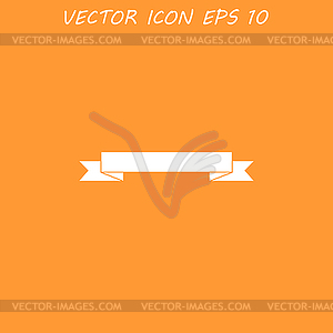 Flat ribbon icon - vector image