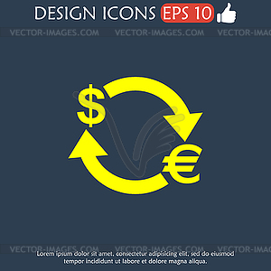 Money convert icon. Euro Dollar - vector image