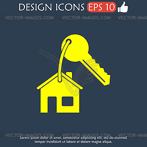 House key icon - vector clip art