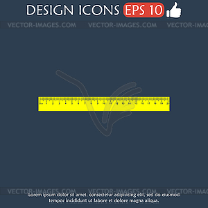 Ruler Icon. Flat design style. EPS - vector clip art