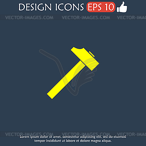 Hammer icon. Flat design style - vector clipart