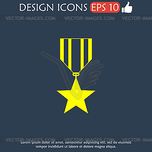 Medal icon. Flat design style - vector image