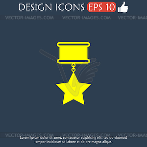 Medal icon. Flat design style - vector image