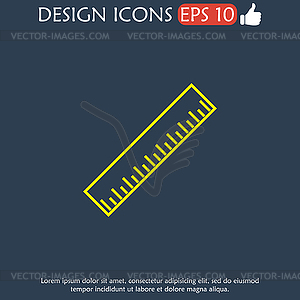 Ruler Icon. Flat design style. EPS - vector clipart