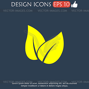 Leaf icon design. Flat design style - vector image