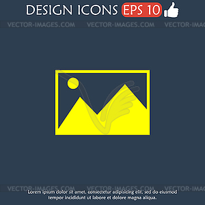 Photo picture web icon in flat style - vector image