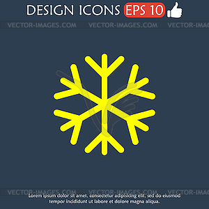 Snowflake flat icon - vector clip art