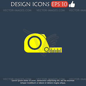 Tape measure icon. Roulette construction simbol - vector image