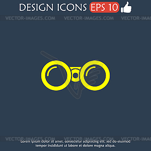 Binocular icon. Flat design style - vector image