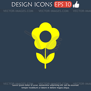 Flower icon. Flat design style - vector image