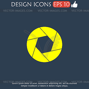 Aperture icon. Flat design style - vector image