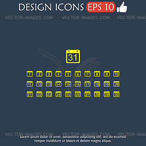 Flat calendar icon - royalty-free vector image