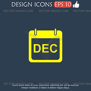 Simple Calendar. Modern design flat style icon - vector EPS clipart