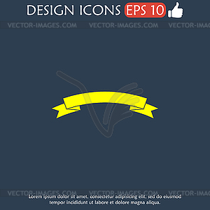 Flat ribbon icon - vector image