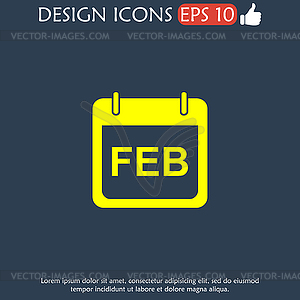 Simple Calendar. Modern design flat style icon - vector EPS clipart