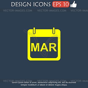 Simple Calendar. Modern design flat style icon - vector clipart