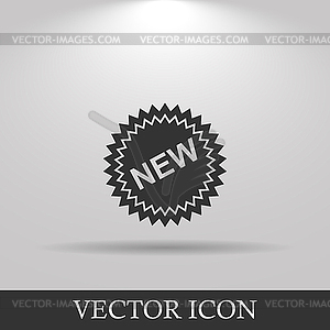 Flat New label icon, - vector clipart