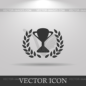 Trophy and awards icon . Flat design style.  - vector image